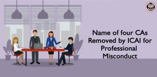 ICAI Removes Name of four CAs for Professional Misconduct