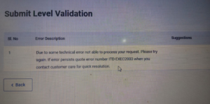 itd-exec 2003 error code