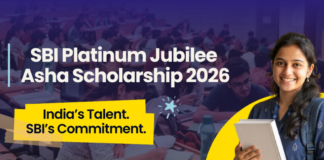 The last date to apply for the SBI Platinum Jubilee Asha Scholarship 2026–27 is September 19, 2026